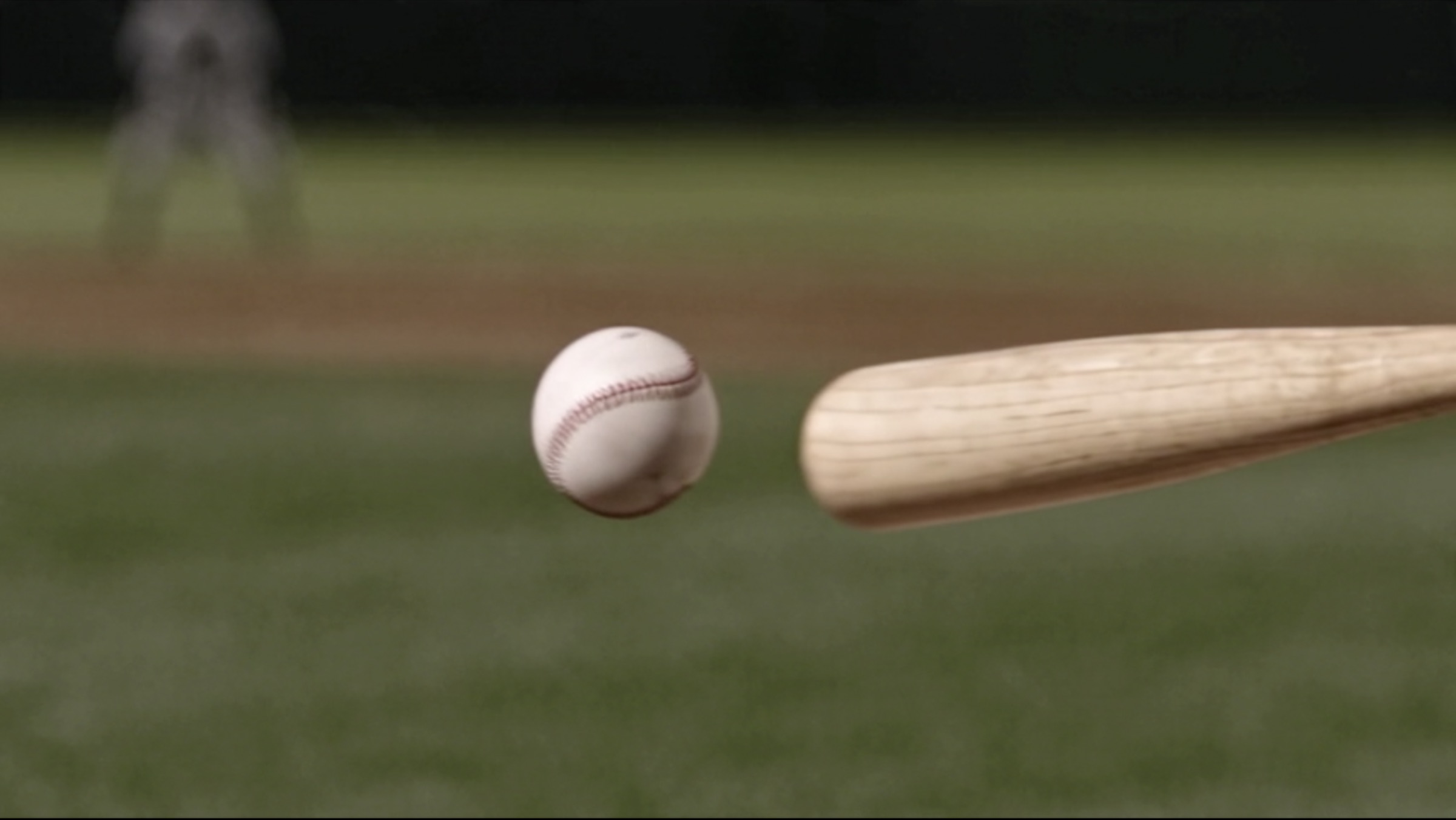 Ball and bat a moment before contact